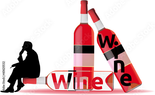 meditazione su una bottiglia di vino