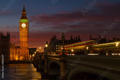 Big Ben und Westminster Brige - Sonnenuntergang