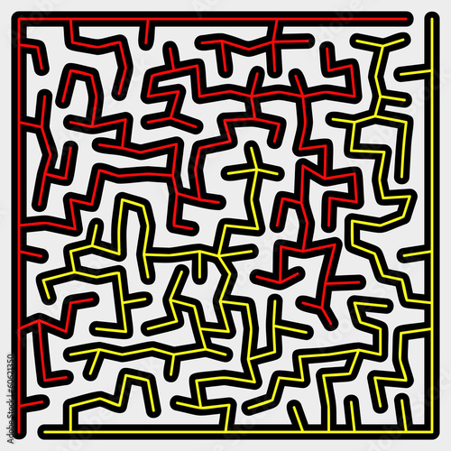 Many-colored square maze (16x16)