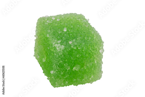 Delicious green jelly cube
