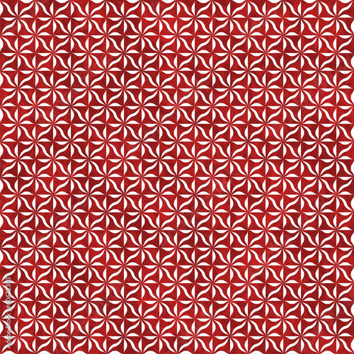 Red and White Decorative Swirl Design Textured Fabric Background