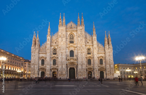 Milan cathedral by night