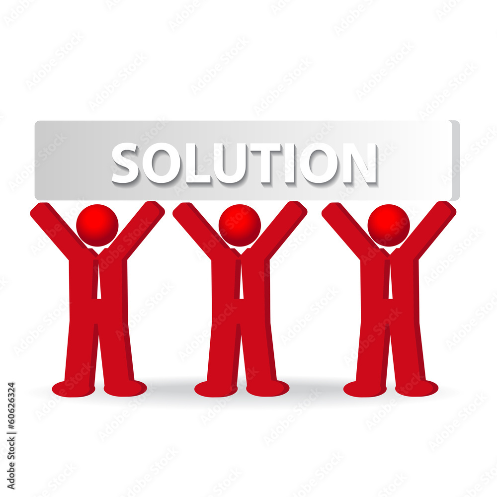 three business men working in team, concept of solution three business men working in team, concept of solution