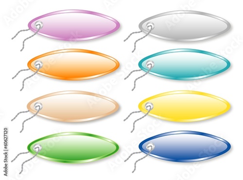 Set of price tags on strings