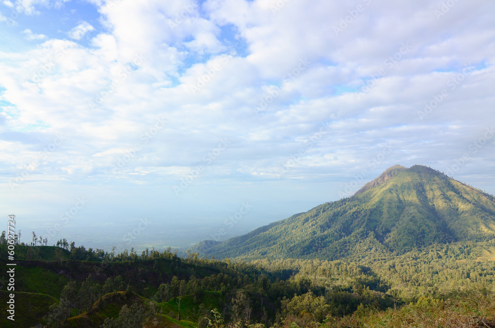 Volcano Ranti. View from the volcano Ijen. Java. Indonesia.