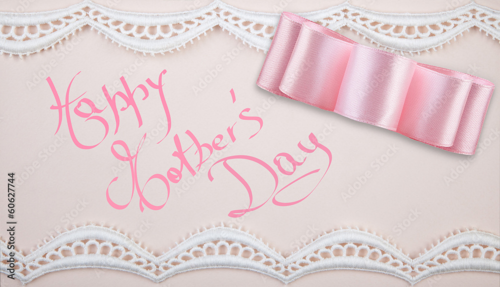 Happy Mother's Day on paper with lacy border