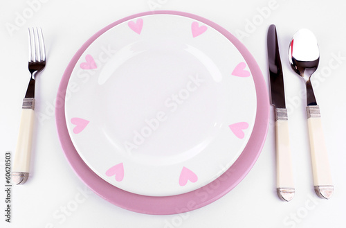 Set of utensil for dinner, isolated on white