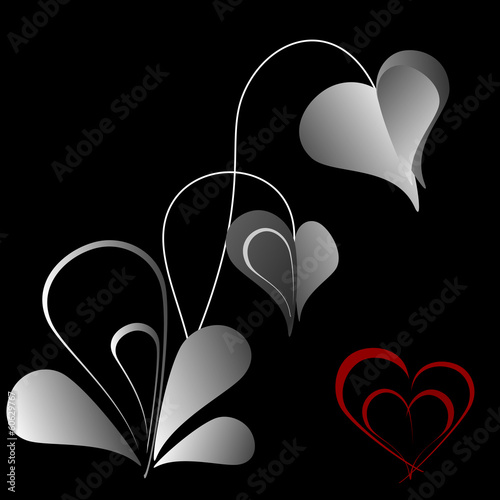 Valentine flower black and white
