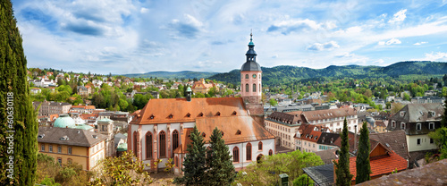 Panoramic view of Baden-Baden. Europe, Germany