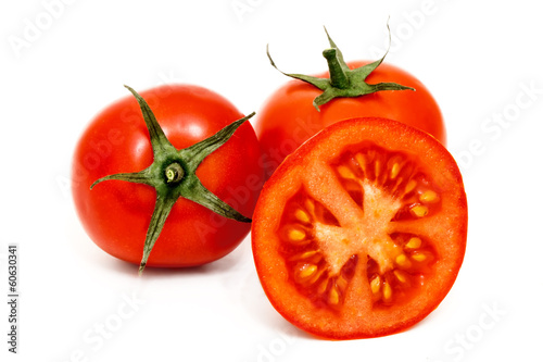 Tomatoes isolated on white background