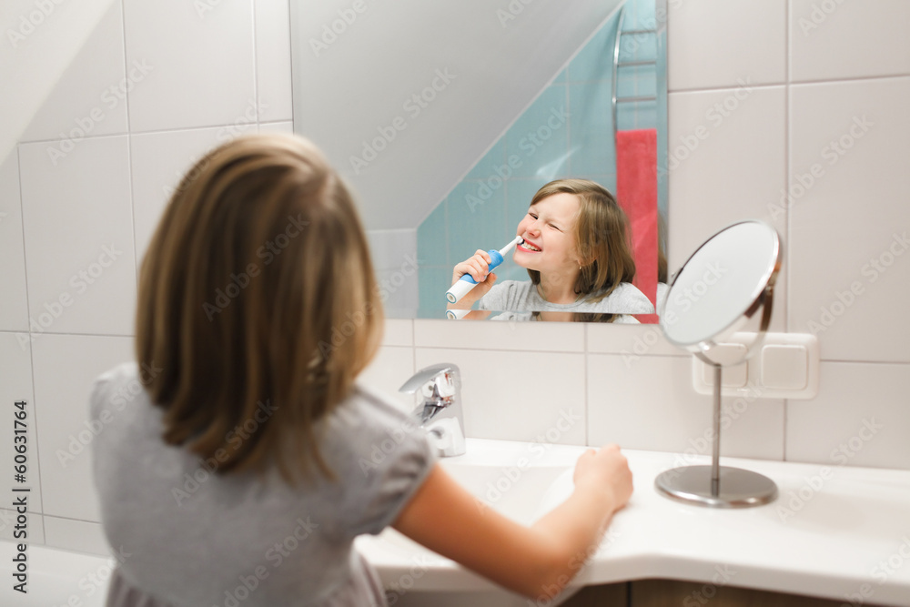 Little girl brushing her teeth Little girl brushing her teeth