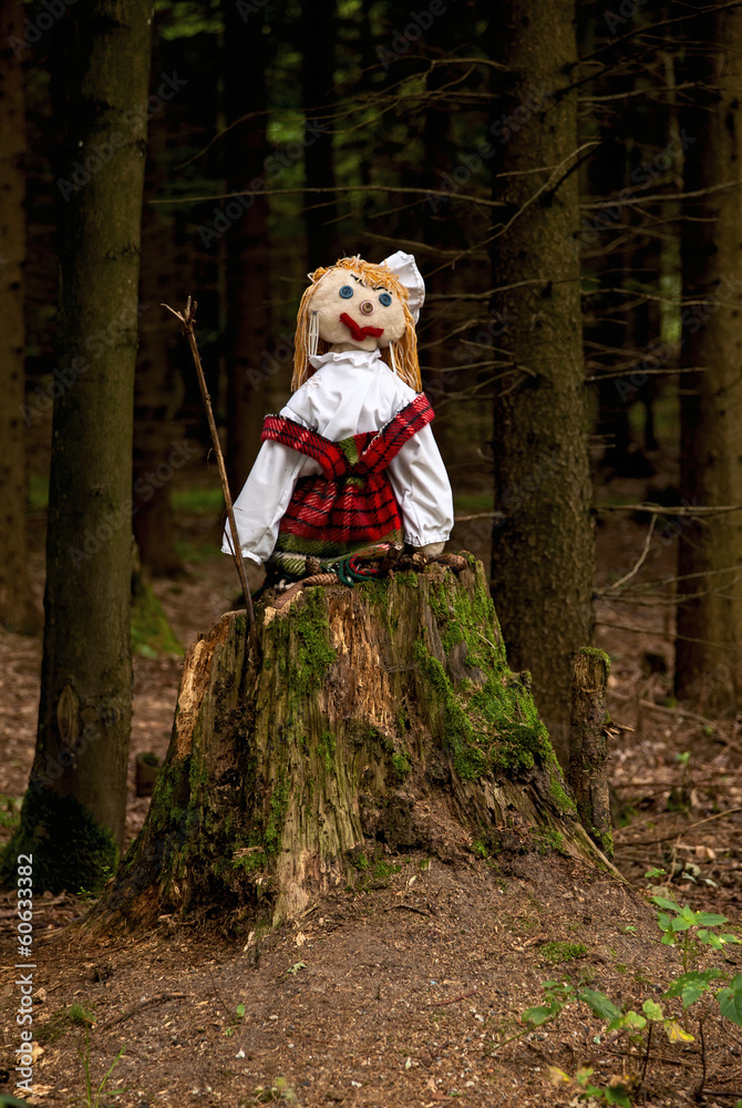 Puppet on a tree stump Puppet on a tree stump
