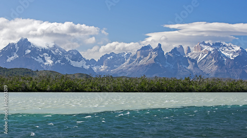 Foto Inflowing of rivers, national park, Chile.