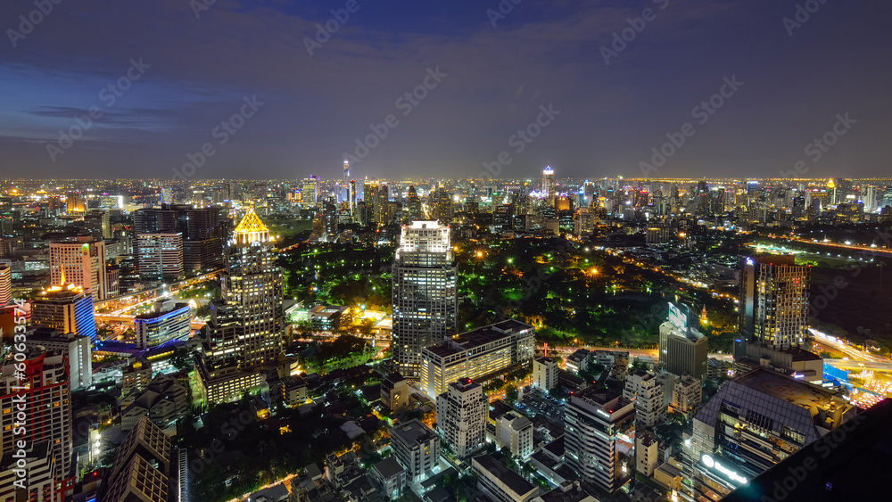 Green area in Modern Commercial City (Bangkok)