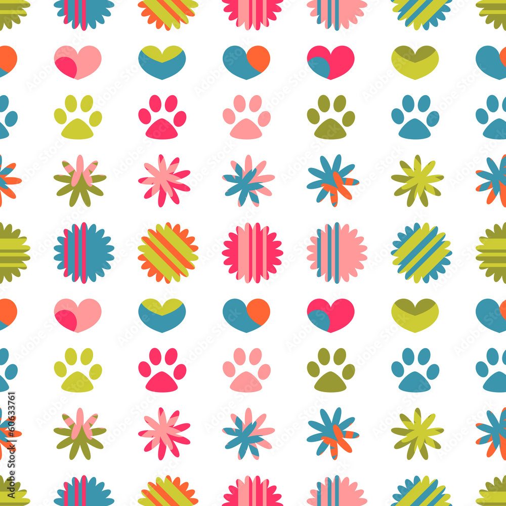 Cute childish seamless pattern with colorful cute elements Cute childish seamless pattern with colorful cute elements
