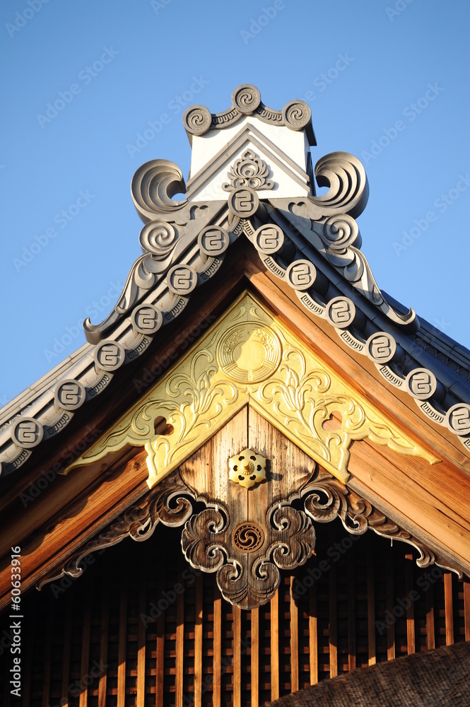 detail of temple roof in kyoto, japan detail of temple roof in kyoto, japan