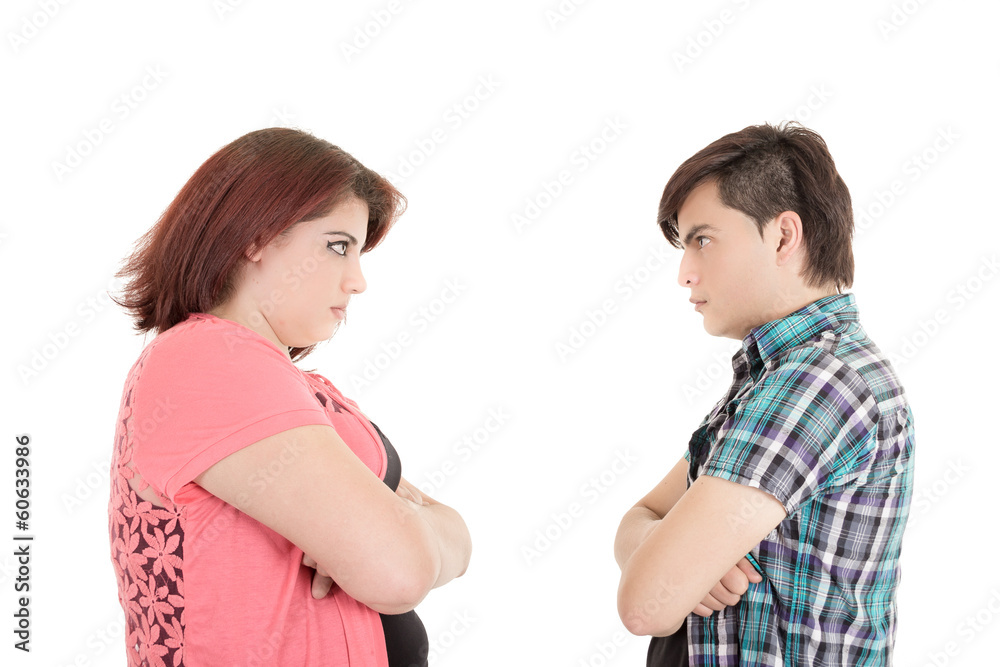 Isolated couple angry at each other