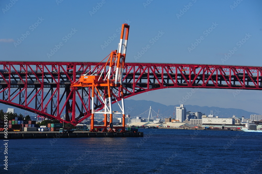 Minato Bridge in Osaka, Japan