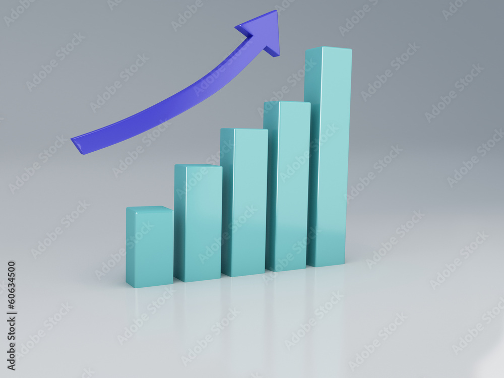 business statistics graph, 3d render business statistics graph, 3d render