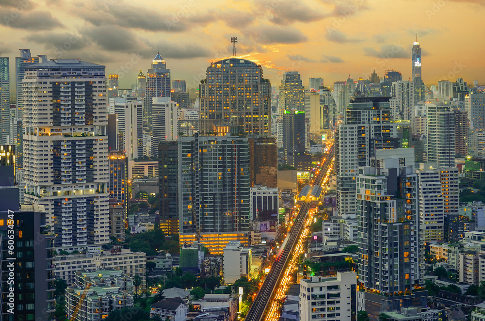 Obraz premium Modern Commercial City (Bangkok)