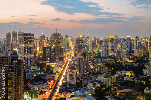 Canvas Print Modern Commercial City (Bangkok)