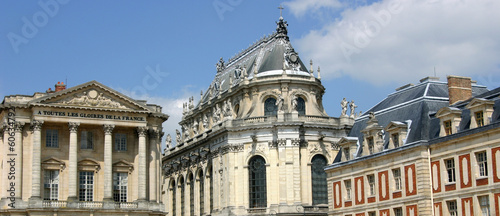 Panoramic view of the Front of Versailles Palace in France