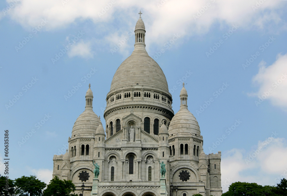 The Sacre Coeur (Sacred Heart) cathedral - iconic landmark in Paris, France.