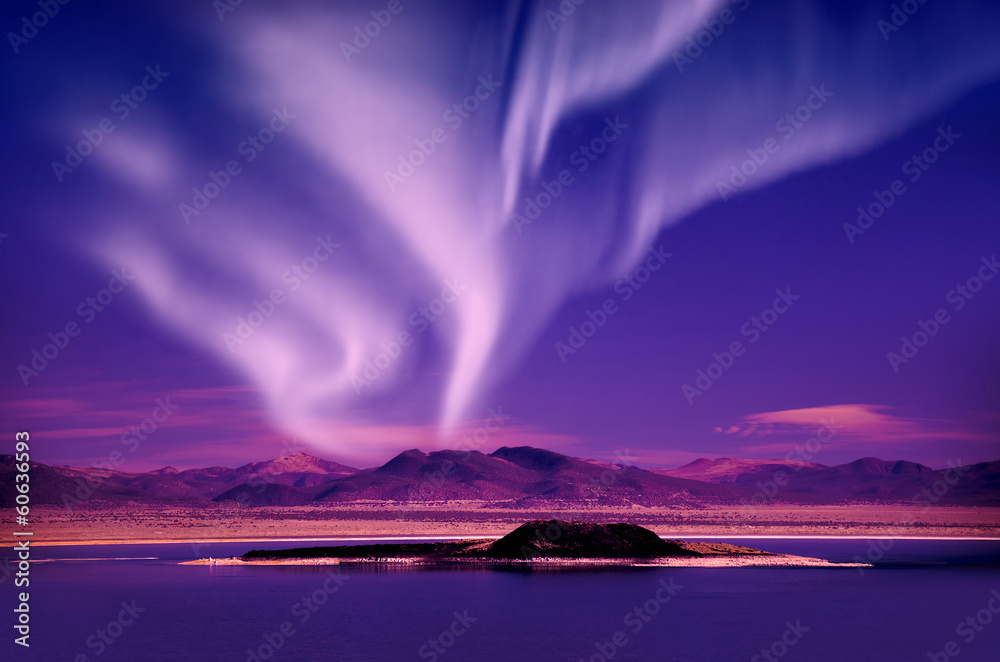 northern lights aurora borealis - obrazy, fototapety, plakaty 