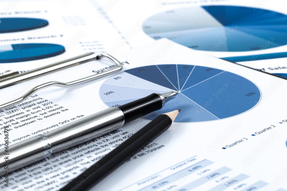 Showing business and financial report Showing business and financial report