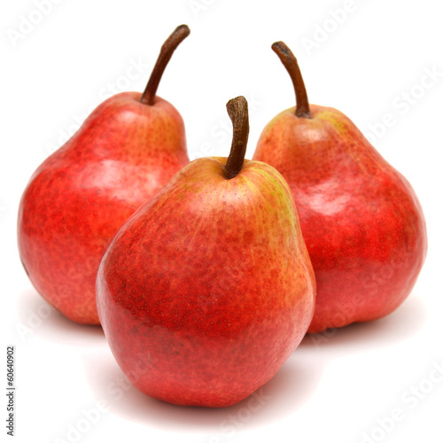 Three red pears