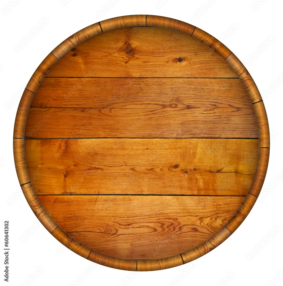 Obraz premium Round wooden barrel.