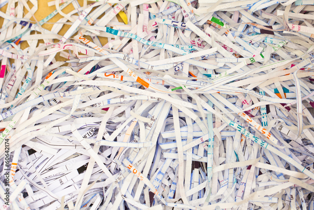 Scrap of paper from paper cutter Scrap of paper from paper cutter