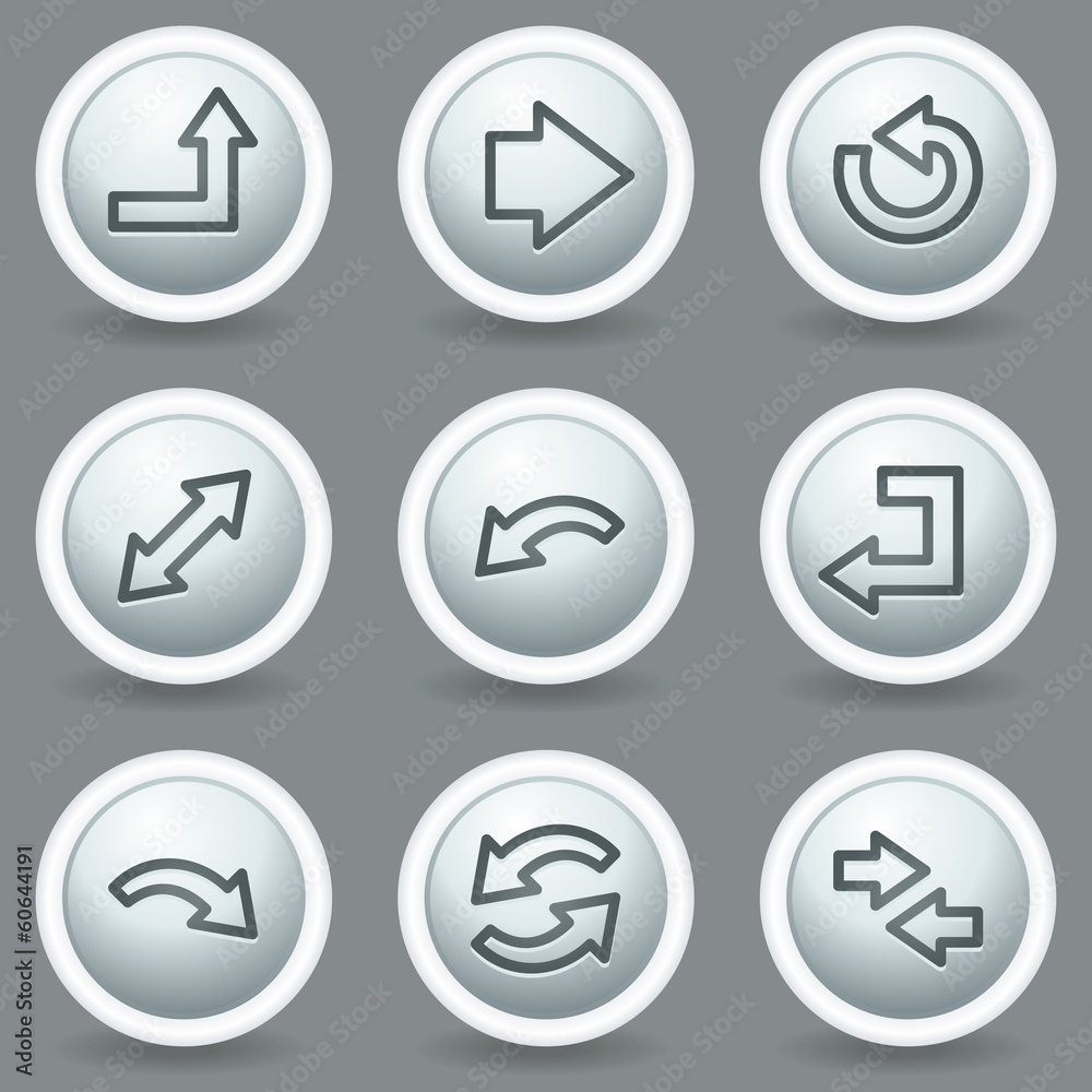 Arrows web icons set 1, circle grey matt buttons Arrows web icons set 1, circle grey matt buttons