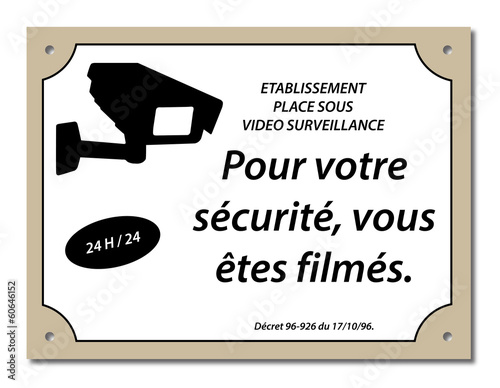 Panneau Vidéosurveillance.