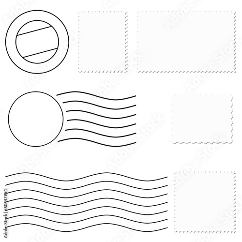 verschiedene Briefmarken + Poststempel
