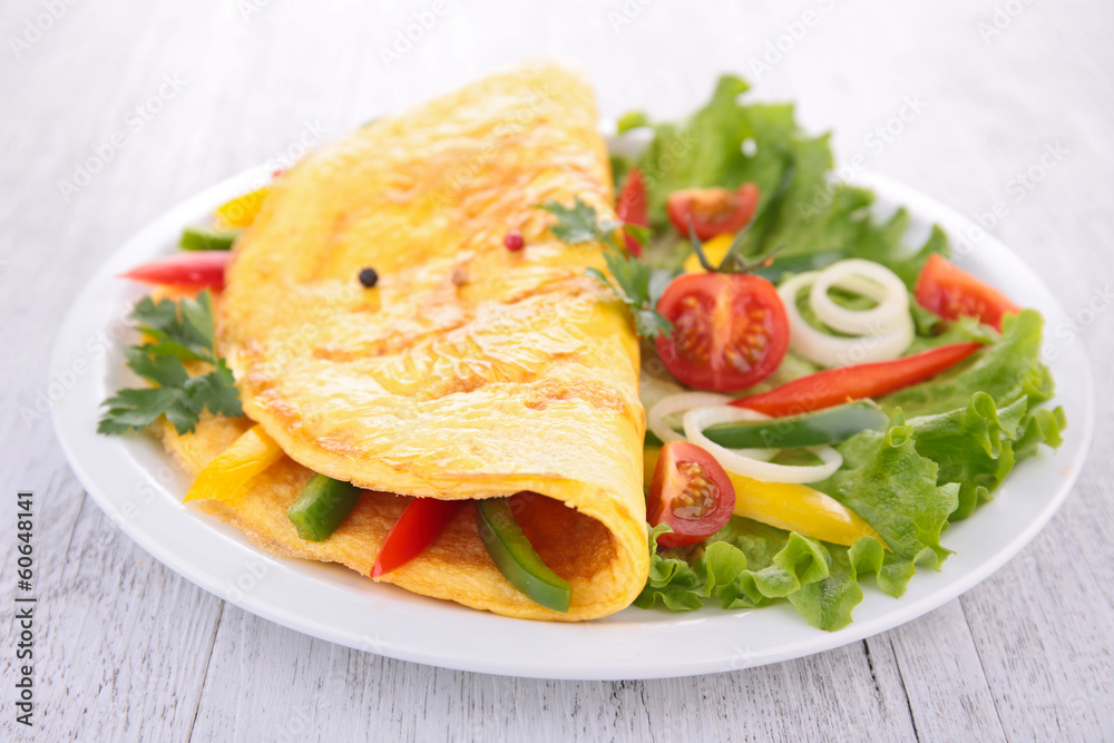 omelette and vegetables omelette and vegetables