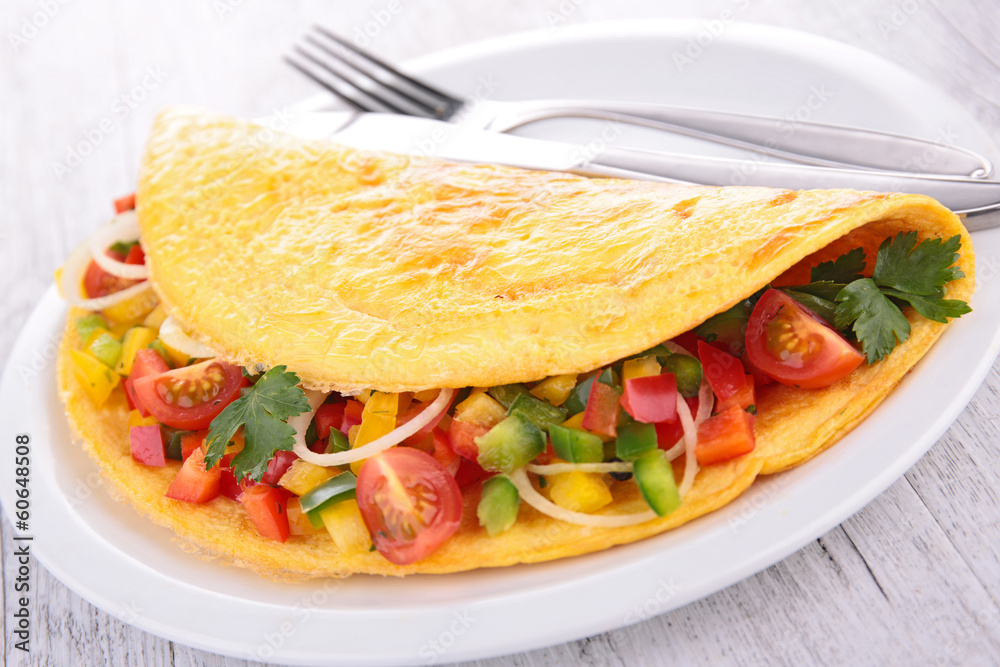 omelette and vegetables omelette and vegetables