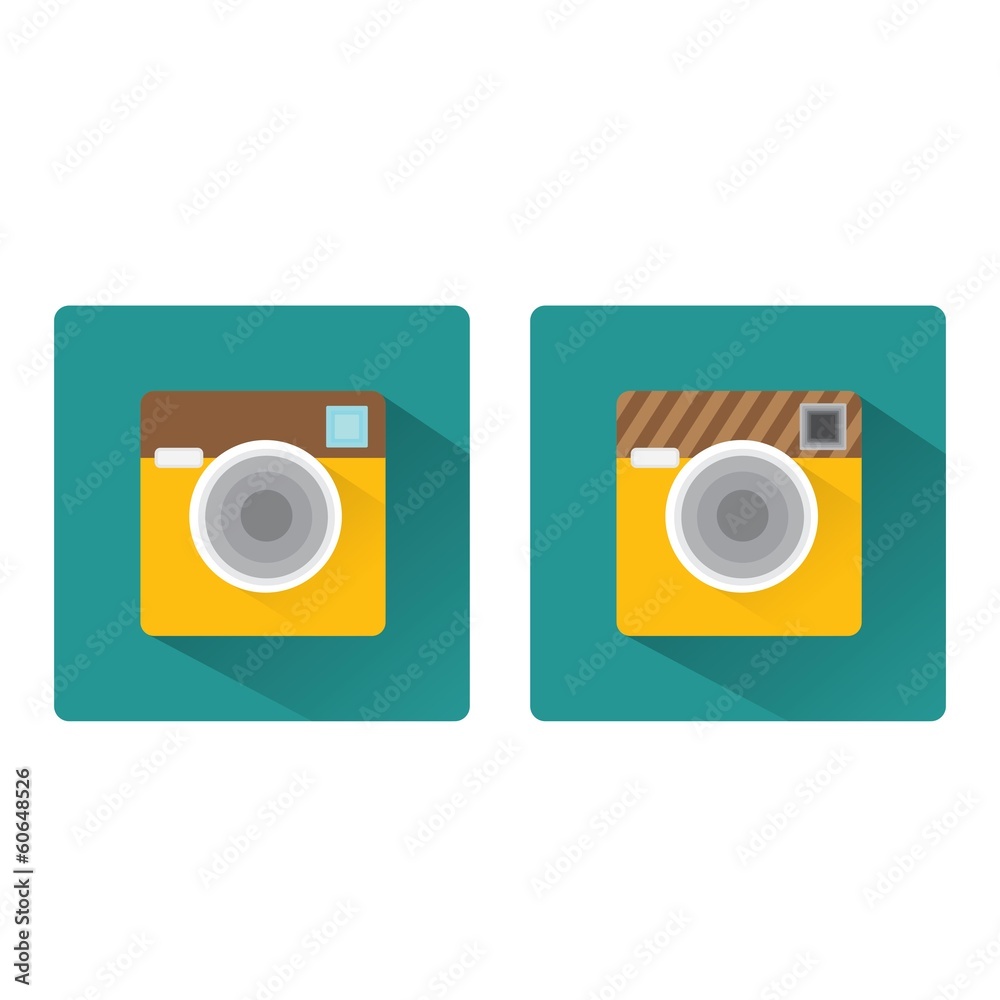 Retro Camera flat icon for web design and mobile app Retro Camera flat icon for web design and mobile app