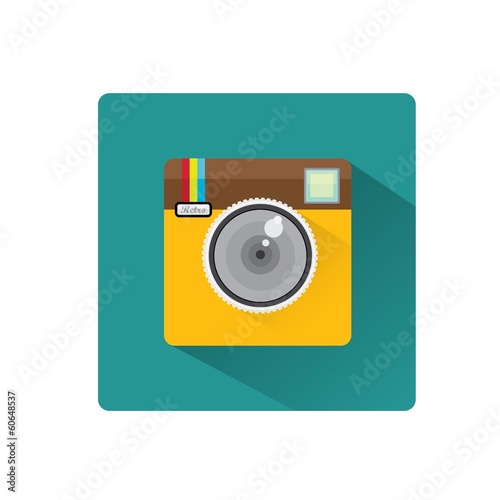 Retro Camera flat icon for web design and mobile app