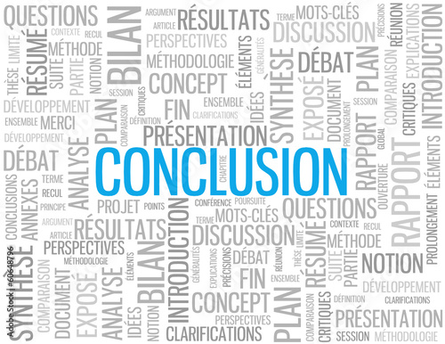 Diapositive "CONCLUSION" (présentation fin résultats merci)