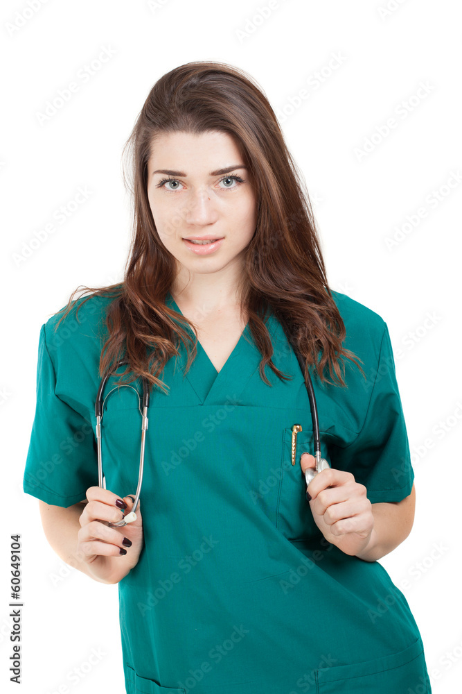 young doctor woman standing ,isolated on white background young doctor woman standing ,isolated on white background
