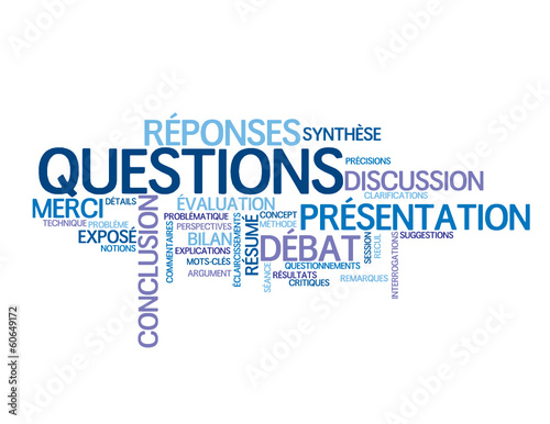 Nuage de Tags "QUESTIONS" (présentation conclusions faq aide)