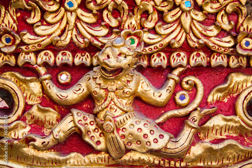 Wallpaper Mural Ancient golden carving wooden window of Thai temple. Thailand Torontodigital.ca