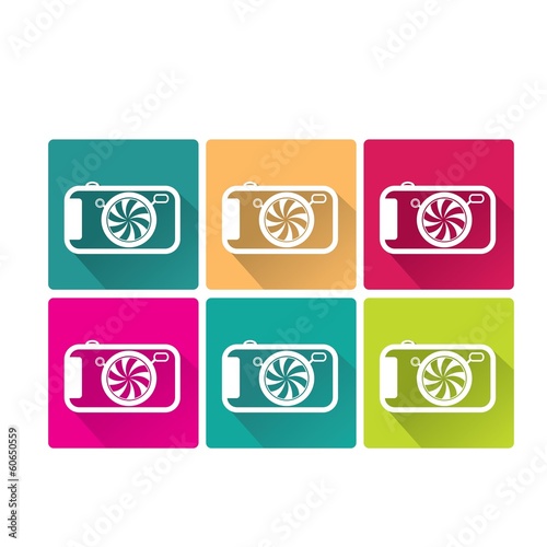 Retro Camera flat icon for web design and mobile app