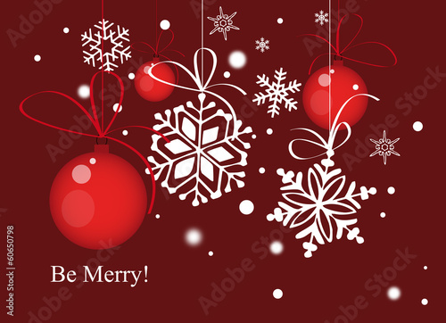 greeting card with christmas decorations