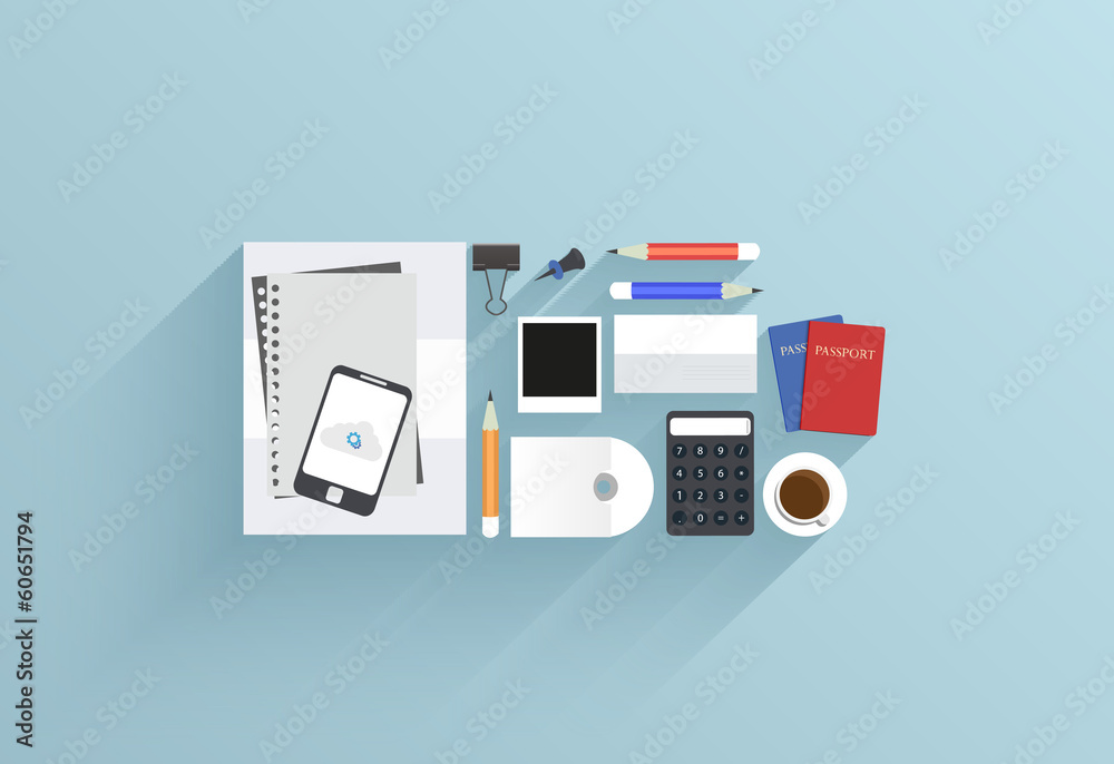 Vector creative flat icon with long shadow Vector creative flat icon with long shadow