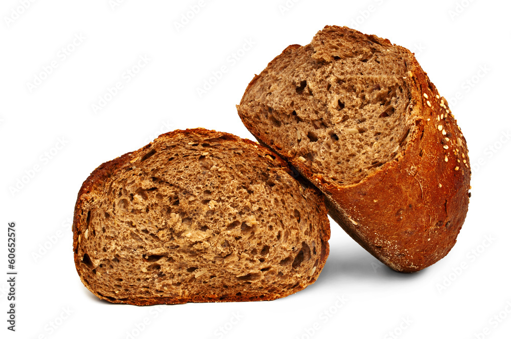 Fresh bread isolated, bread broken Fresh bread isolated, bread broken