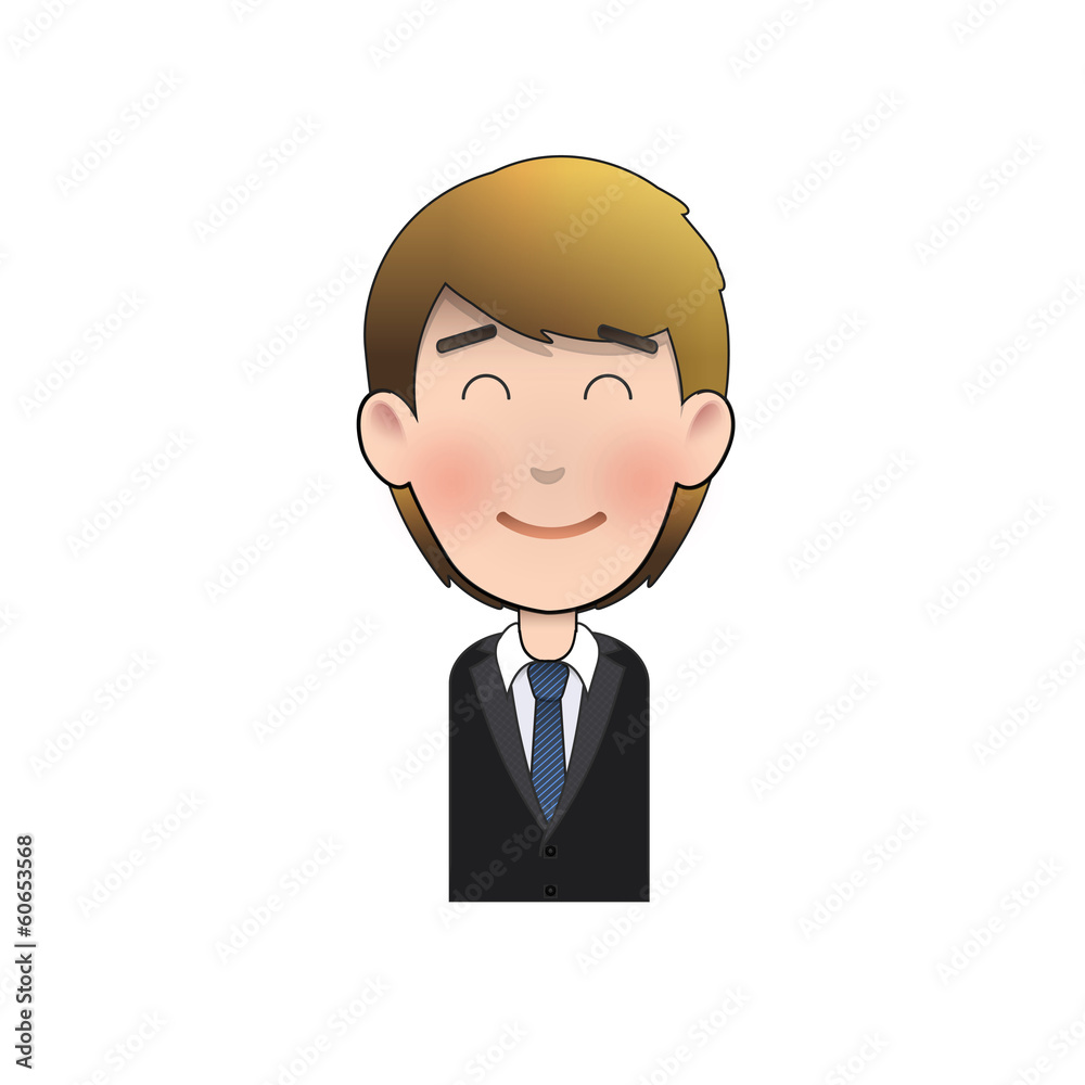 Happy businessman over isolated background. 