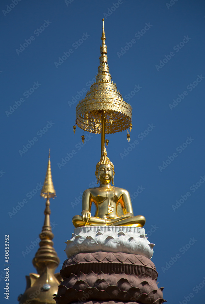 Golden buddha statue at Phetchaboon