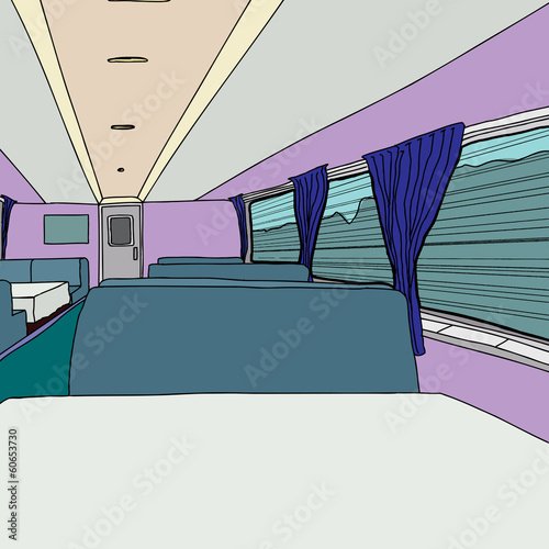 Empty Dinner Car on Train